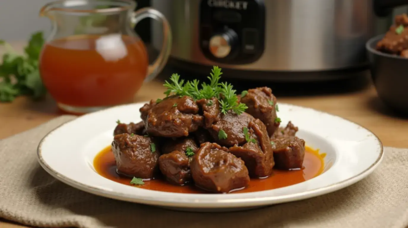 What liquid should I slow cook beef in?
