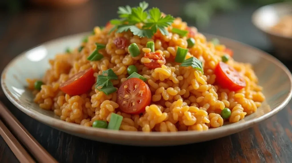 What gives Chinese fried rice its flavour?