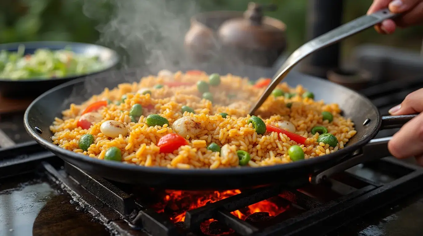 What temperature should a griddle be for fried rice?
