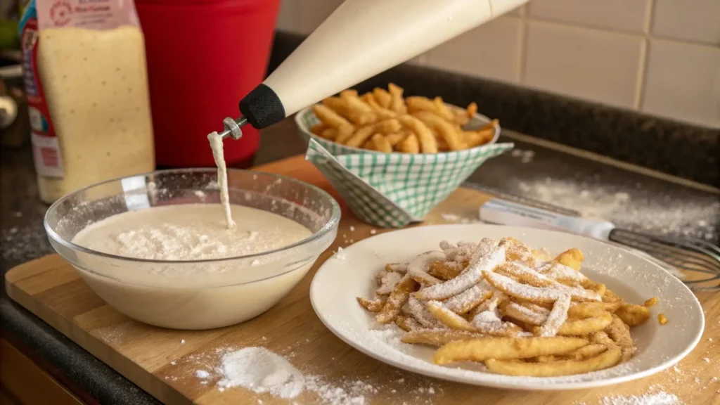 What are funnel cake fries made of?