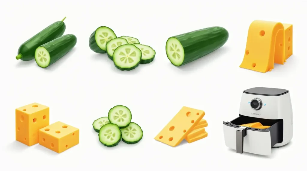 air fryer cucumber cheese chips