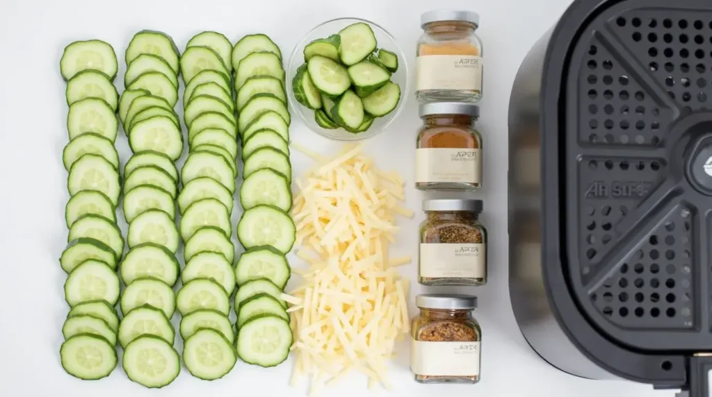 air fryer cucumber cheese chips
