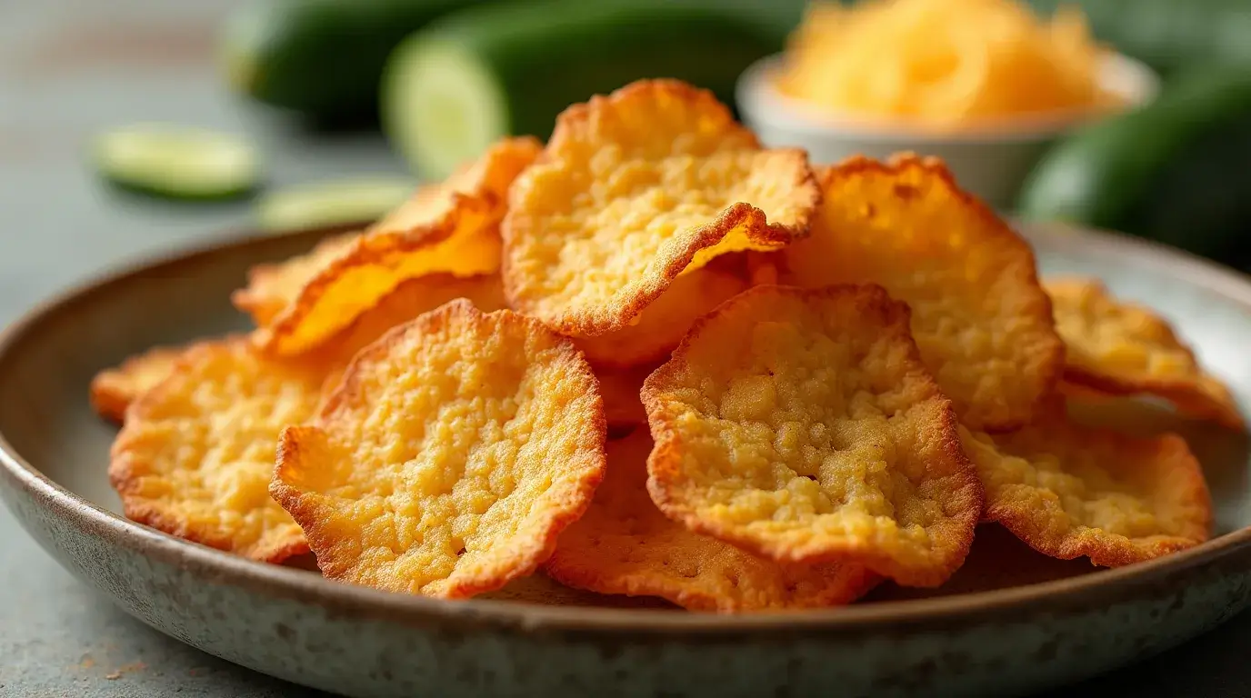 air fryer cucumber cheese chips