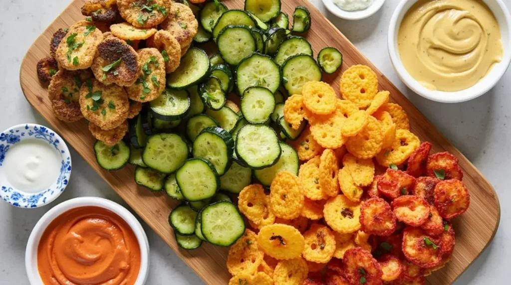 air fryer cucumber cheese chips