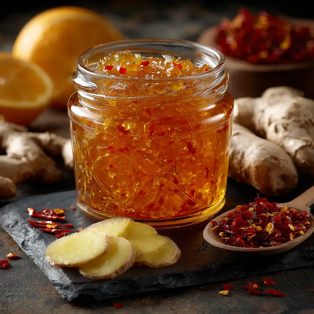 Spicy marmalade with chili and ginger
