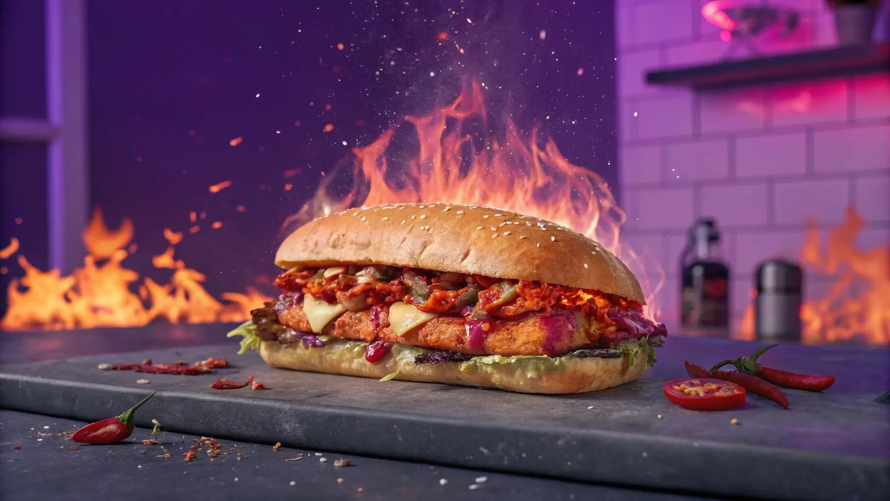 How to make a super spicy sandwich violet?