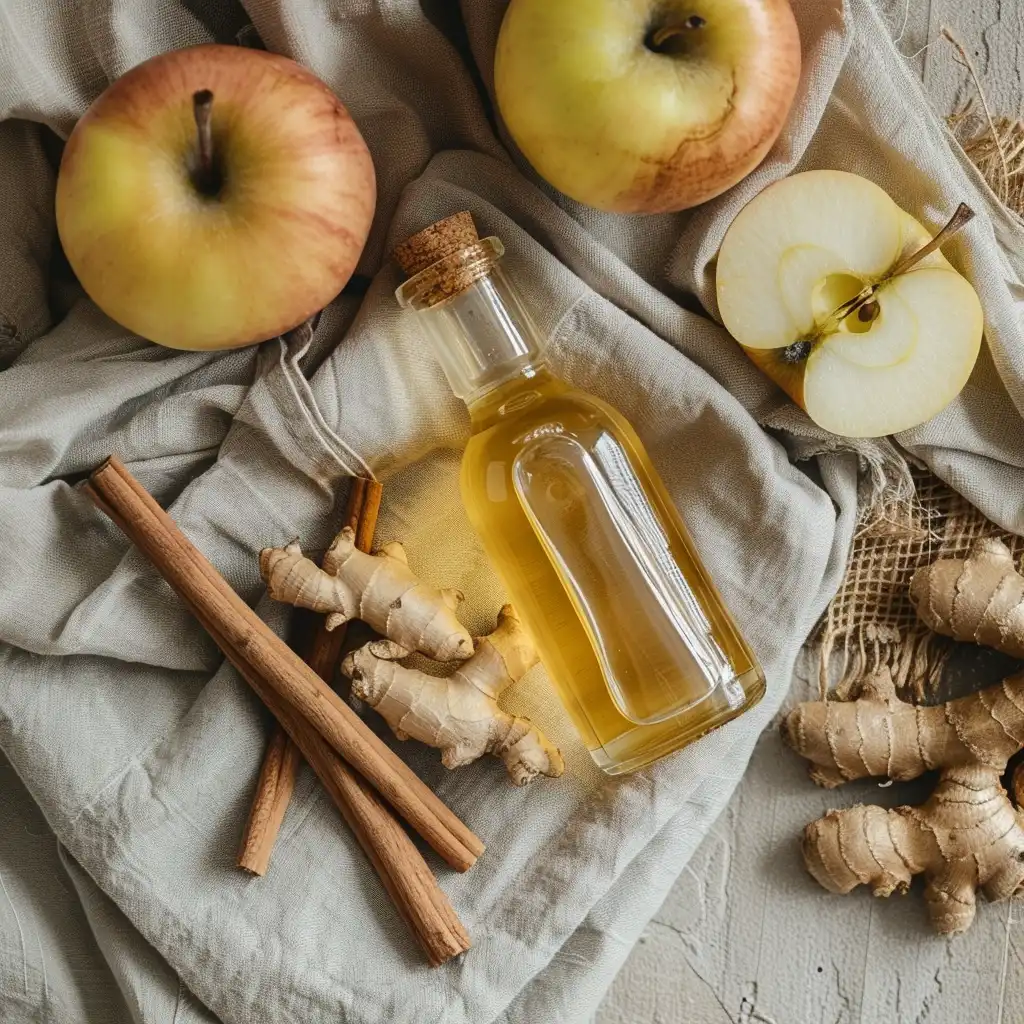 ACV, cinnamon, and ginger used in natural Ozempic drink