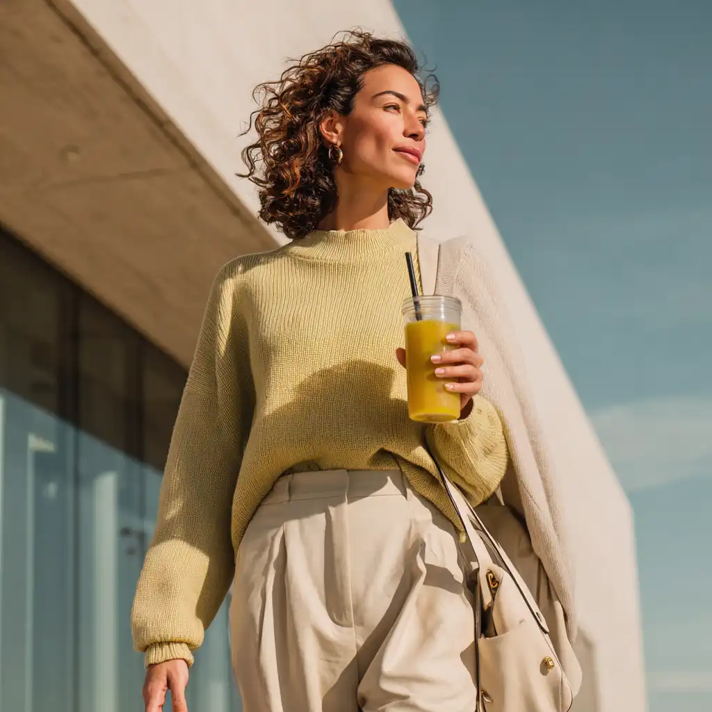 Woman drinking Brazilian Ozempic recipe for weight loss