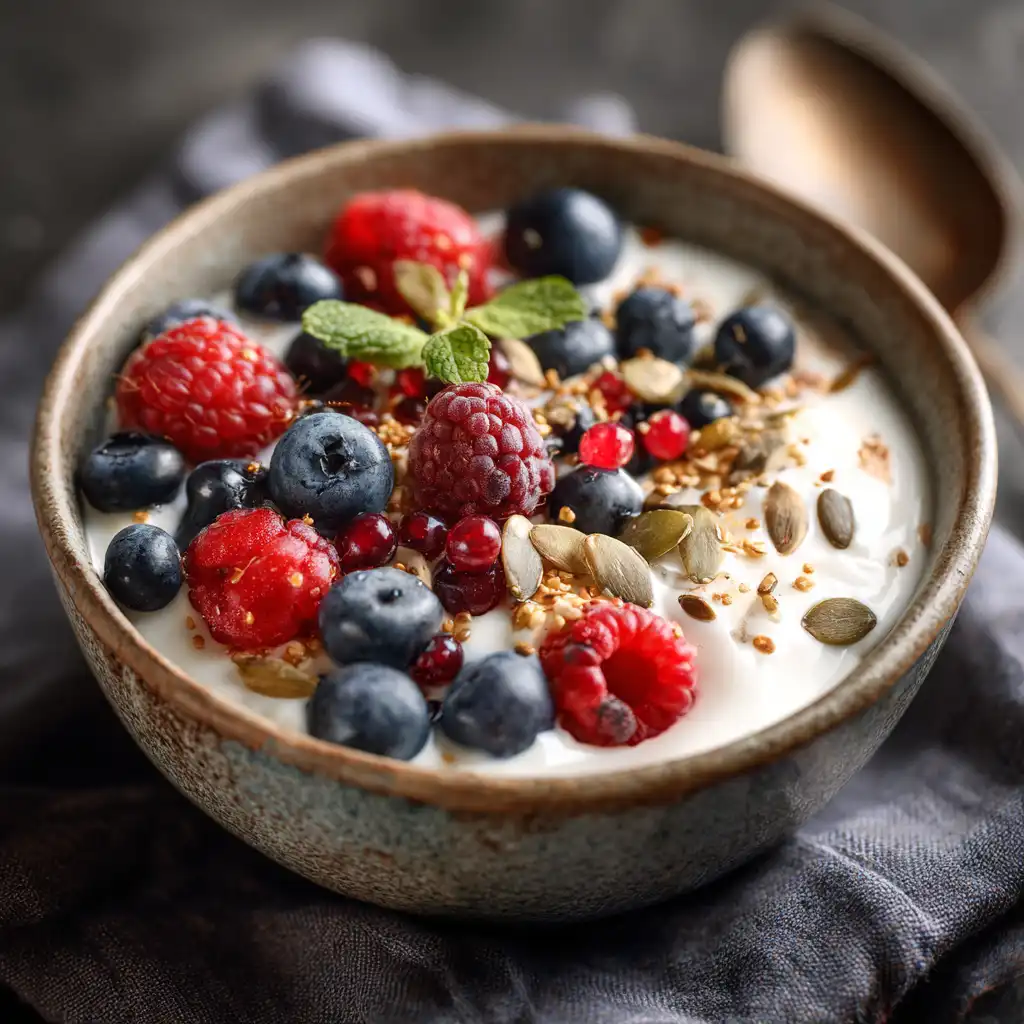 Bariatric seed recipe for weight loss sprinkled on yogurt