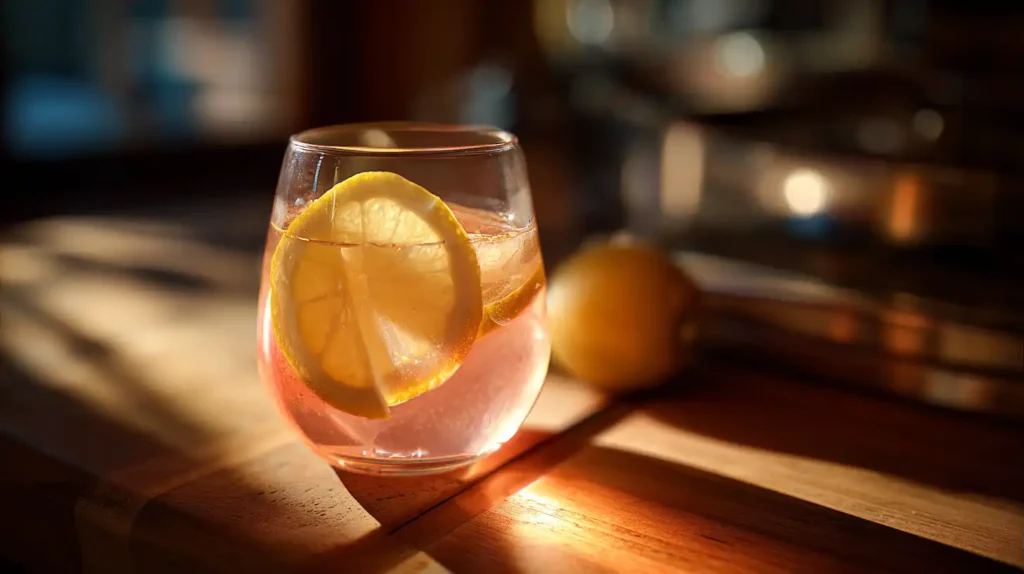 Homemade Mounjaro recipe with pink salt in glass