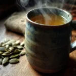 bariatric pumpkin seed tea recipe in a rustic mug