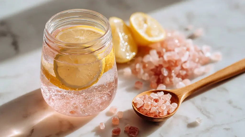 Japanese pink salt recipe with lemon and Himalayan salt