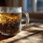 bariatric seed tea recipe in glass mug for weight loss