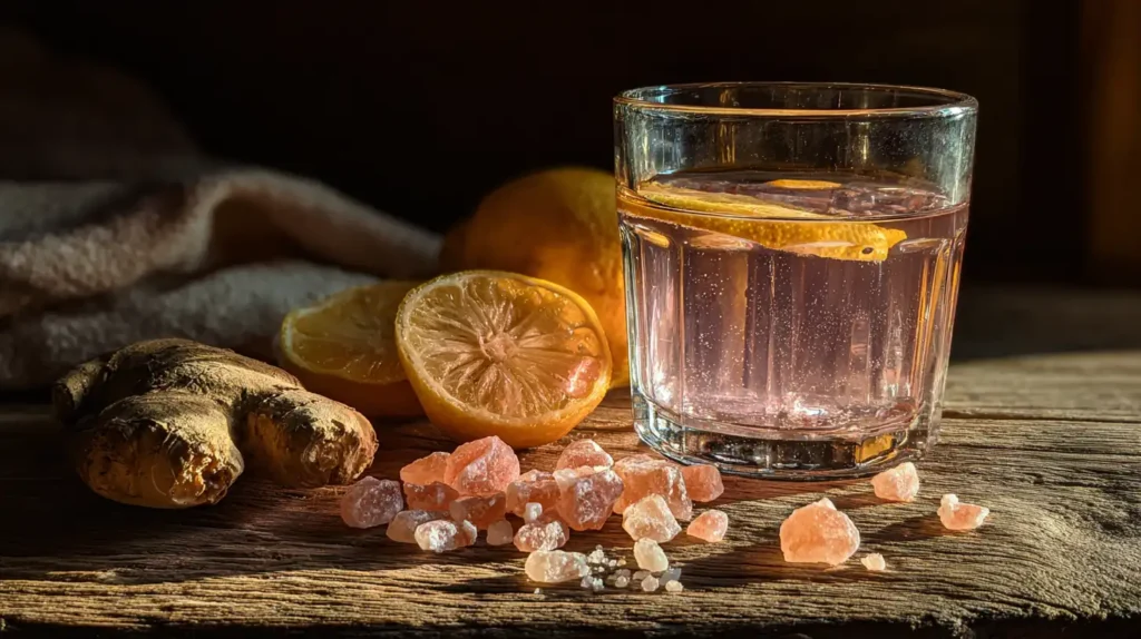 himalayan pink salt trick recipe with lemon and ginger