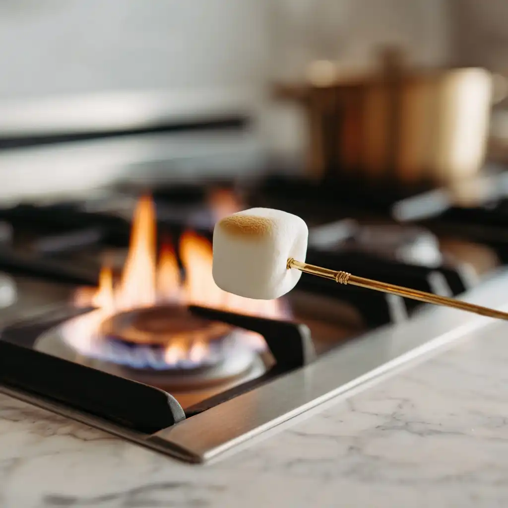indoor toasted marshmallow using gas stove