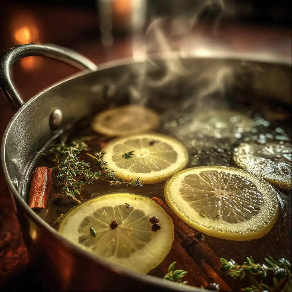 Steeping a natural ozempic tea recipe with lemon and cinnamon