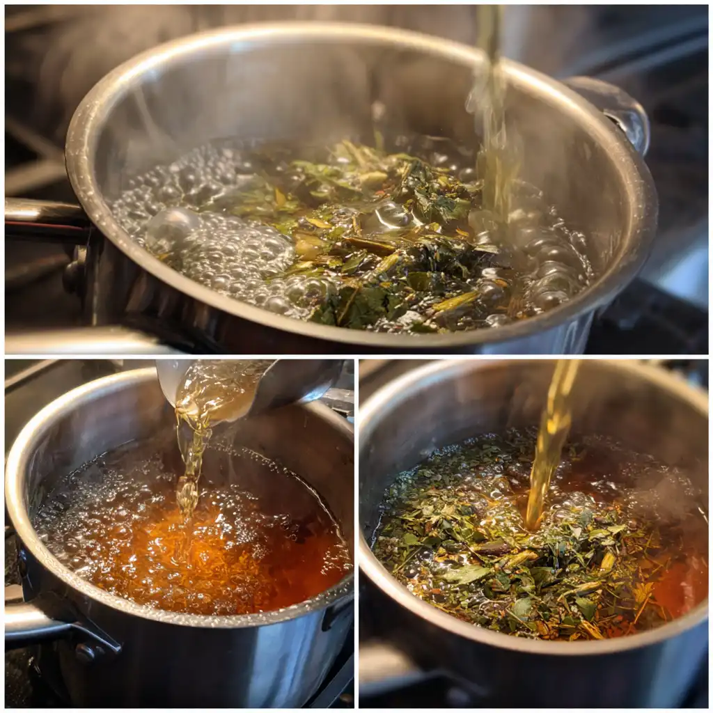 Preparing lemon balm natural Ozempic tea at home