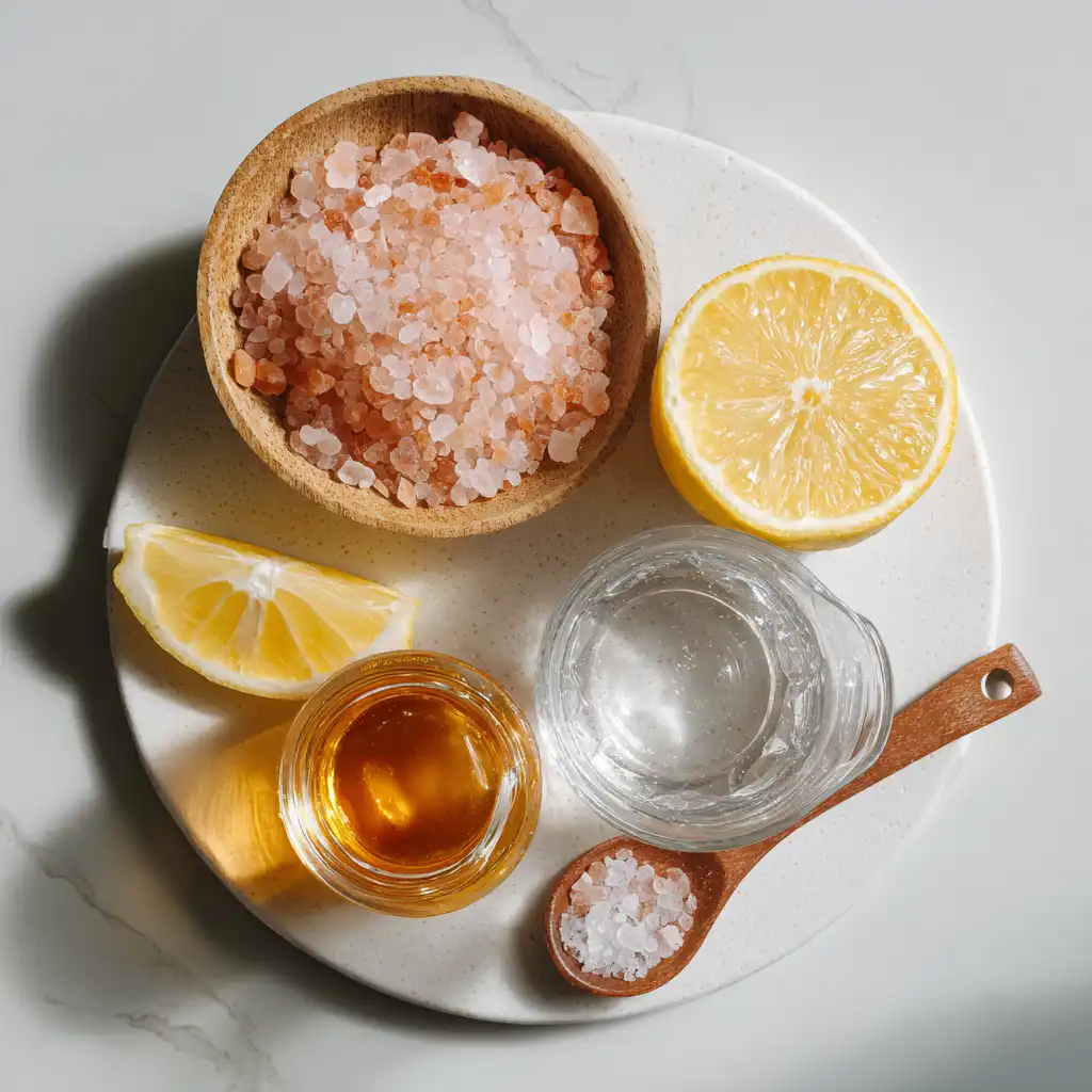 ingredients for 4-ingredient pink salt detox drink