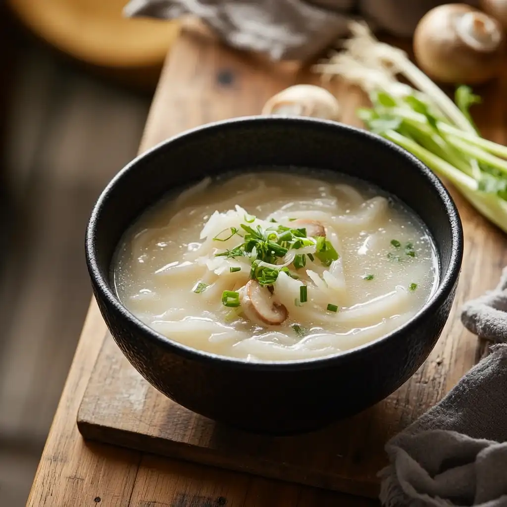 Fresh vegetables for Japanese clear onion soup recipe